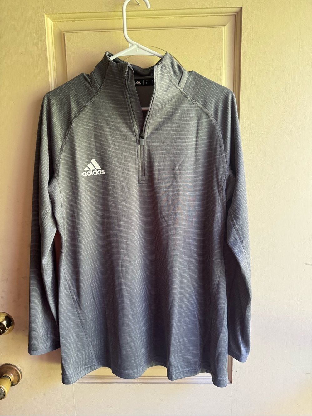 adidas Heather Gray Half-Zip Performance Pullover